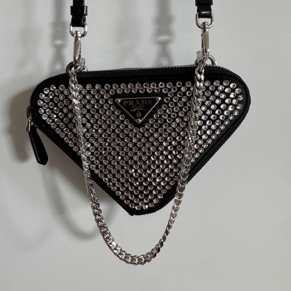 Prada Black Crossbody Bag with Silver Studs